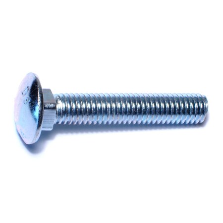 Midwest Fastener Carriage Bolt, Square Neck, 14 (Coarse), 2-1/2 in L, Steel, Zinc Plated, 50 PK 01125